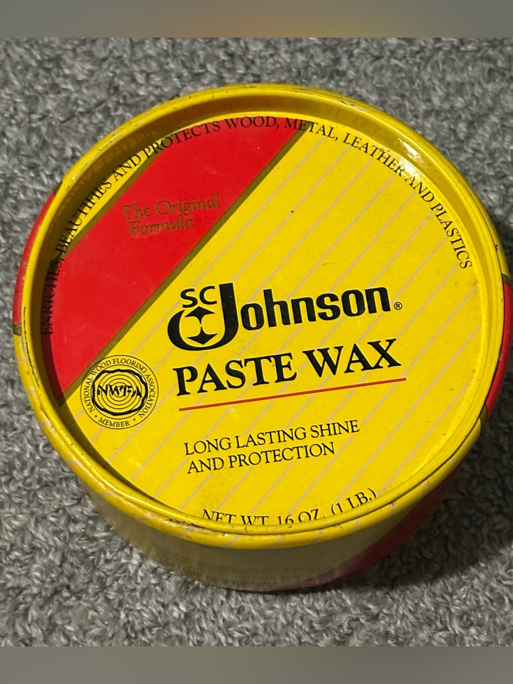SC Johnson Paste Wax USED PARTIAL 16Oz Can Vintage Original Formula Discontinued